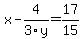 x-4%2F3y=17%2F15