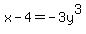 x-4=-3y%5E3