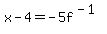 x-4=-5f%5E%28-1%29