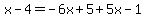 x-4=-6x%2B5%2B5x-1