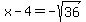 x-4=-sqrt%2836%29