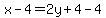x-4=2y%2B4-4