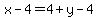 x-4=4%2By-4