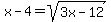 x-4=sqrt%283x-12%29