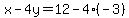 x-4y=12-4%28-3%29