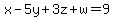 x-5y%2B3z%2Bw=9