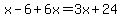 x-6%2B6x=3x%2B24