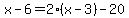 x-6+=+2%28x-3%29-20