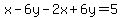 x-6y-2x%2B6y=5