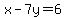 x-7y+=+6+