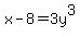 x-8=3y%5E3