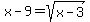 x-9=sqrt%28x-3%29