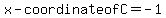 x-coordinate+of+C=-1