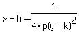 x-h=1%2F4p%28y-k%29%5E2
