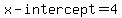 x-intercept=4