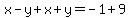 x-y%2Bx%2By=-1%2B9