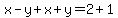 x-y%2Bx%2By=2%2B1