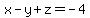 x-y%2Bz=-4
