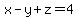 x-y%2Bz=4