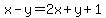 x-y=2x%2By%2B1