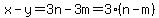 x-y=3n-3m=3%28n-m%29