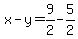x-y=9%2F2-5%2F2