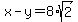 x-y+=+8%2Asqrt%282%29
