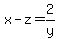 x-z=2%2Fy