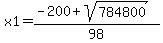 x1=%28-200%2Bsqrt%28784800%29%29%2F98