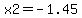 x2=+-1.45