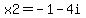 x2+=+-1-4i
