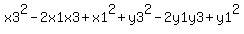 x3%5E2+-2x1x3+%2Bx1%5E2+%2B+y3%5E2+-2y1y3+%2By1%5E2