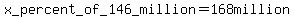 x_percent_of_146_+million+=++168+million+%96+146_+million