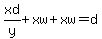 xd%2Fy%2Bxw%2Bxw=d