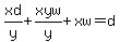 xd%2Fy%2Bxyw%2Fy%2Bxw=d