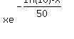 xe%5E%28-+ln+%2810+%29x%2F50%29%29=1