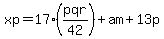 xp=17%28pqr%2F42%29%2Bam%2B13p