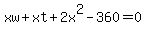 xw%2Bxt%2B2x%5E2-360=0