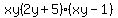 xy%282y%2B5%29%28xy-1%29