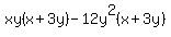 xy%28x%2B3y%29-12y%5E2%28x%2B3y%29