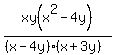 xy%28x%5E2-4y%29%2F%28%28x-4y%29%28x%2B3y%29%29