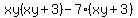 xy%28xy%2B3%29-7%28xy%2B3%29
