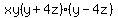 xy%28y%2B4z%29%28y-4z%29