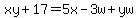 xy%2B17=5x-3w%2Byw