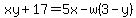 xy%2B17=5x-w%283-y%29