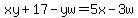 xy%2B17-yw=5x-3w