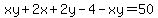 xy%2B2x%2B2y-4-xy=50