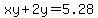 xy%2B2y=5.28