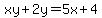xy%2B2y=5x%2B4