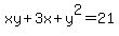 xy%2B3x%2By%5E2=21